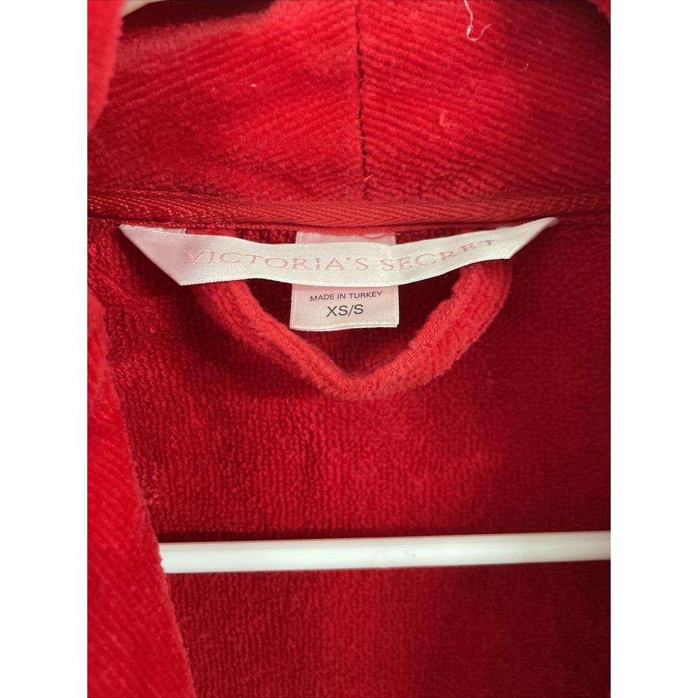 VICTORIA'S SECRET TERRY CLOTH BATH ROBE-RED-SIZE XS/S - Picture 3 of 4